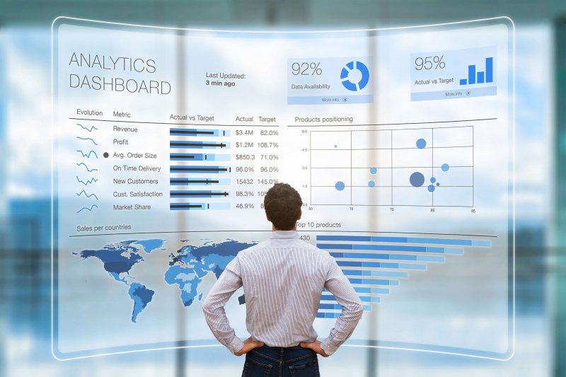 Business Intelligence para su negocio. Persona haciendo análisis de datos